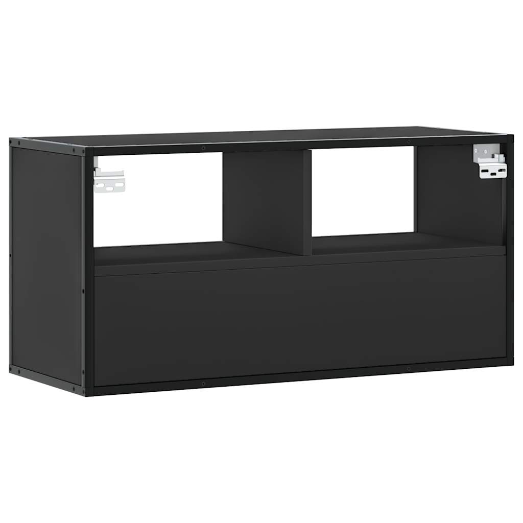 vidaXL TV Cabinet Black 80x31x39.5 cm Engineered Wood and Metal