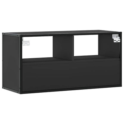vidaXL TV Cabinet Black 80x31x39.5 cm Engineered Wood and Metal