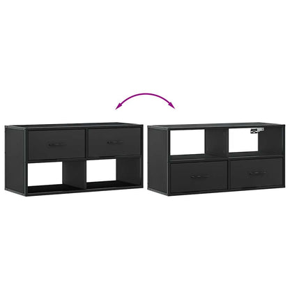 vidaXL TV Cabinet Black 80x31x39.5 cm Engineered Wood and Metal