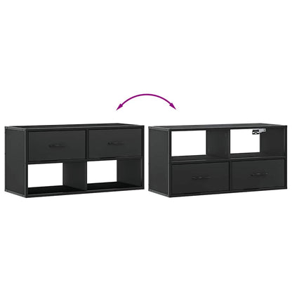 vidaXL TV Cabinet Black 80x31x39,5 cm Engineered Wood and Metal