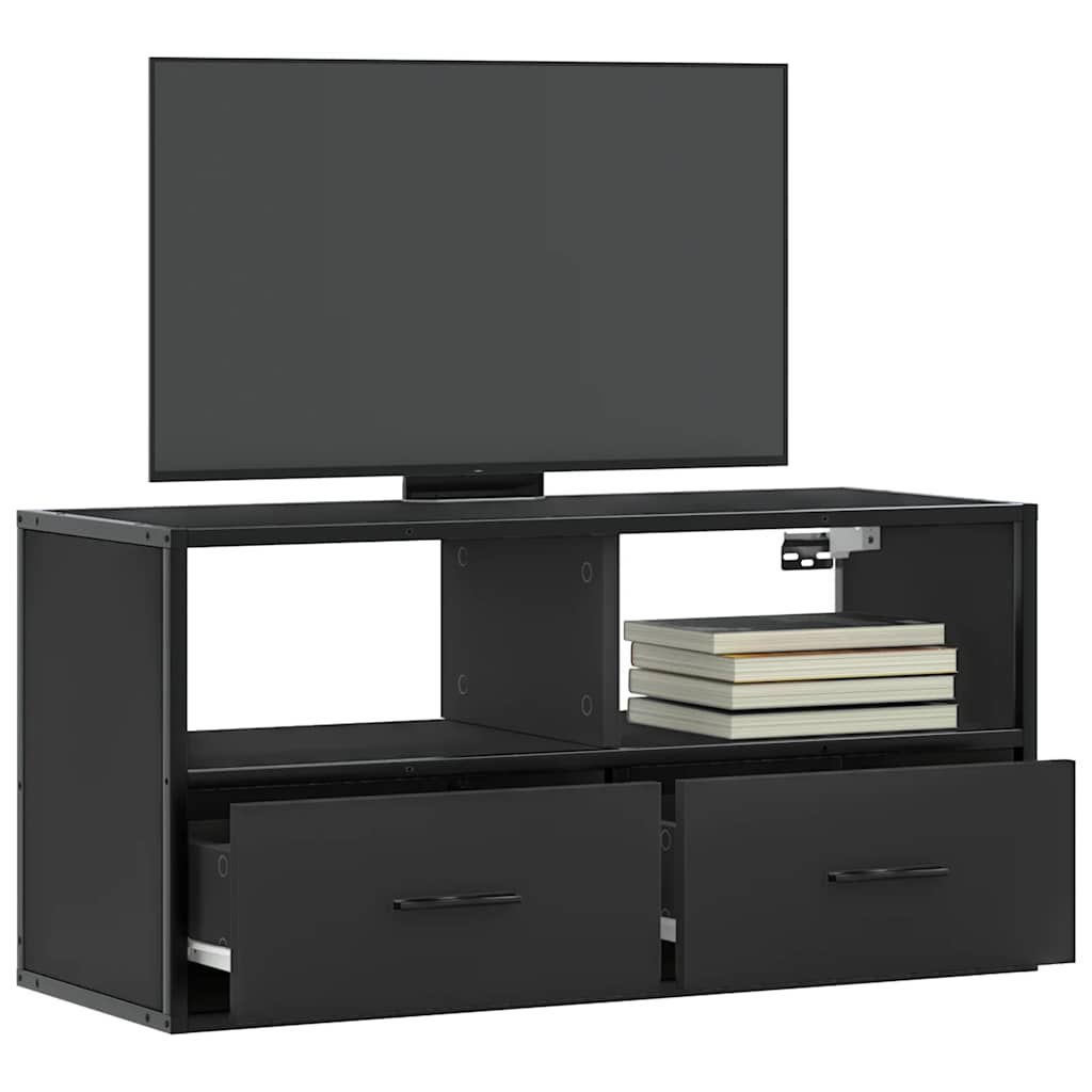 vidaXL TV Cabinet Black 80x31x39,5 cm Engineered Wood and Metal
