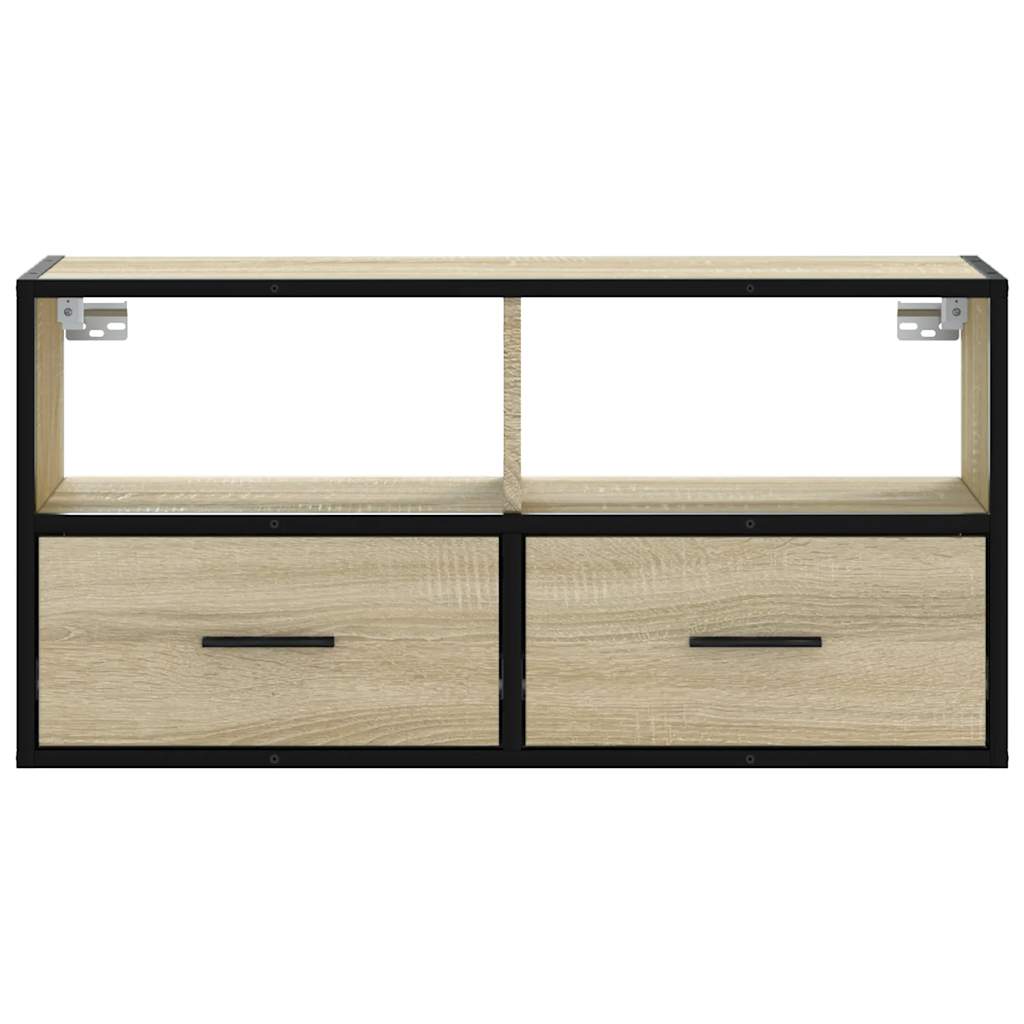 vidaXL TV Cabinet Sonoma Oak 80x31x39.5 cm Engineered Wood and Metal