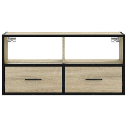 vidaXL TV Cabinet Sonoma Oak 80x31x39.5 cm Engineered Wood and Metal