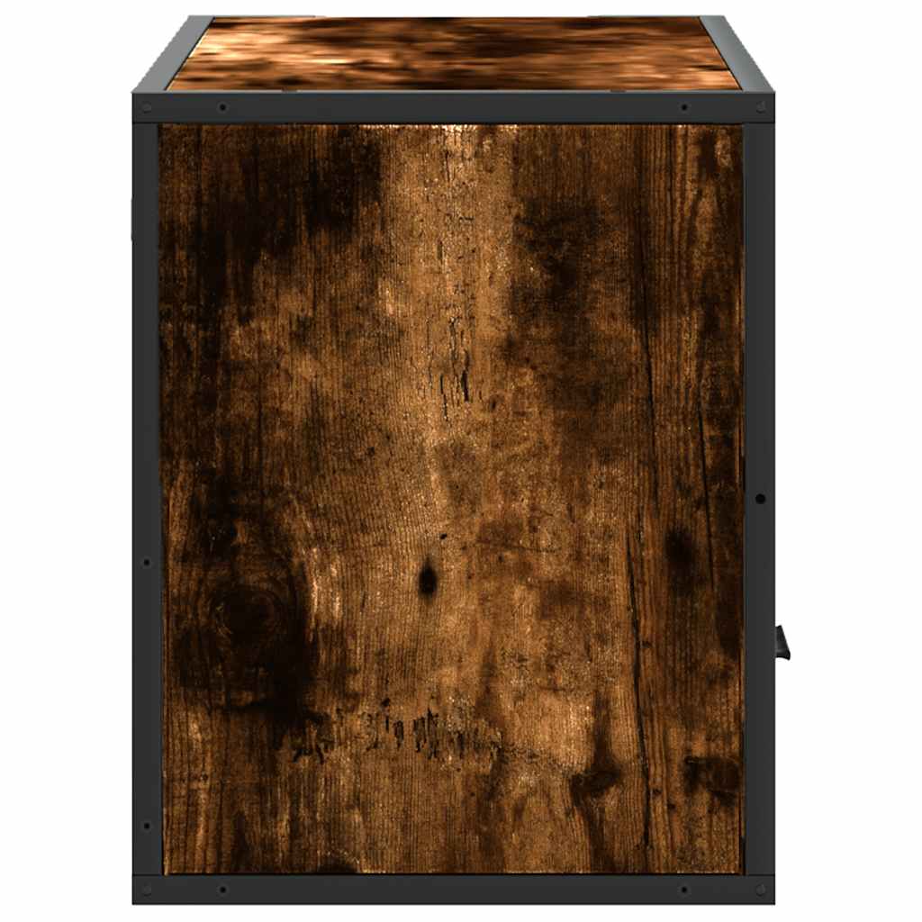 vidaXL TV Cabinet Smoked Oak 80x31x39.5 cm Engineered Wood and Metal