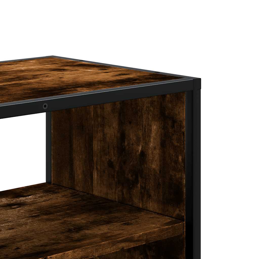 vidaXL TV Cabinet Smoked Oak 80x31x39,5 cm Engineered Wood and Metal