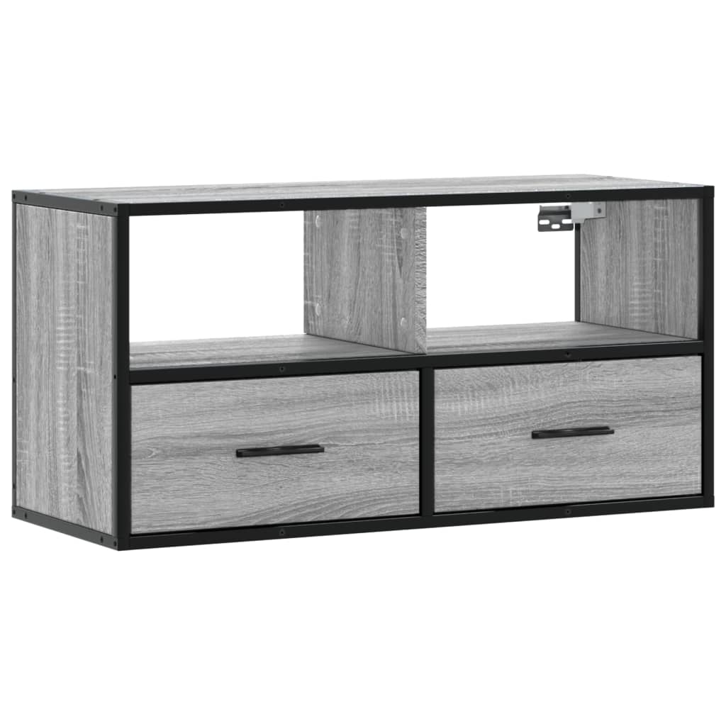 vidaXL TV Cabinet Grey Sonoma 80x31x39,5 cm Engineered Wood and Metal