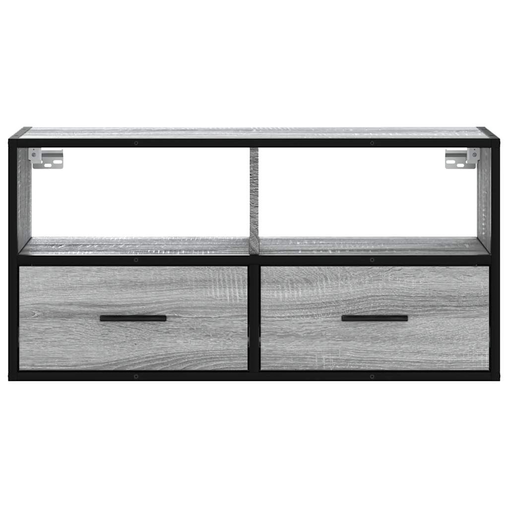 vidaXL TV Cabinet Grey Sonoma 80x31x39,5 cm Engineered Wood and Metal