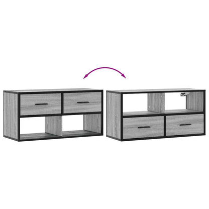 vidaXL TV Cabinet Grey Sonoma 80x31x39.5 cm Engineered Wood and Metal