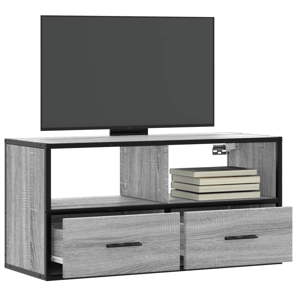 vidaXL TV Cabinet Grey Sonoma 80x31x39,5 cm Engineered Wood and Metal