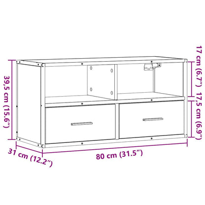 vidaXL TV Cabinet Brown Oak 80x31x39.5 cm Engineered Wood and Metal