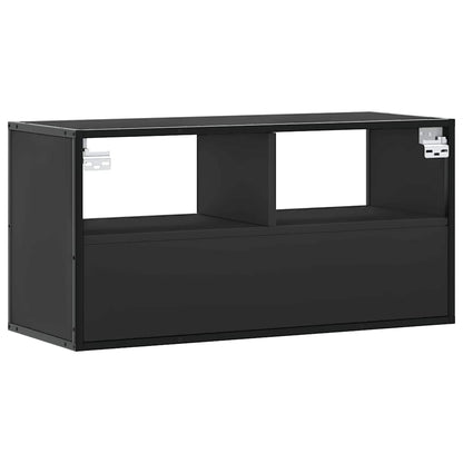 vidaXL TV Cabinet Black 80x31x39.5 cm Engineered Wood and Metal