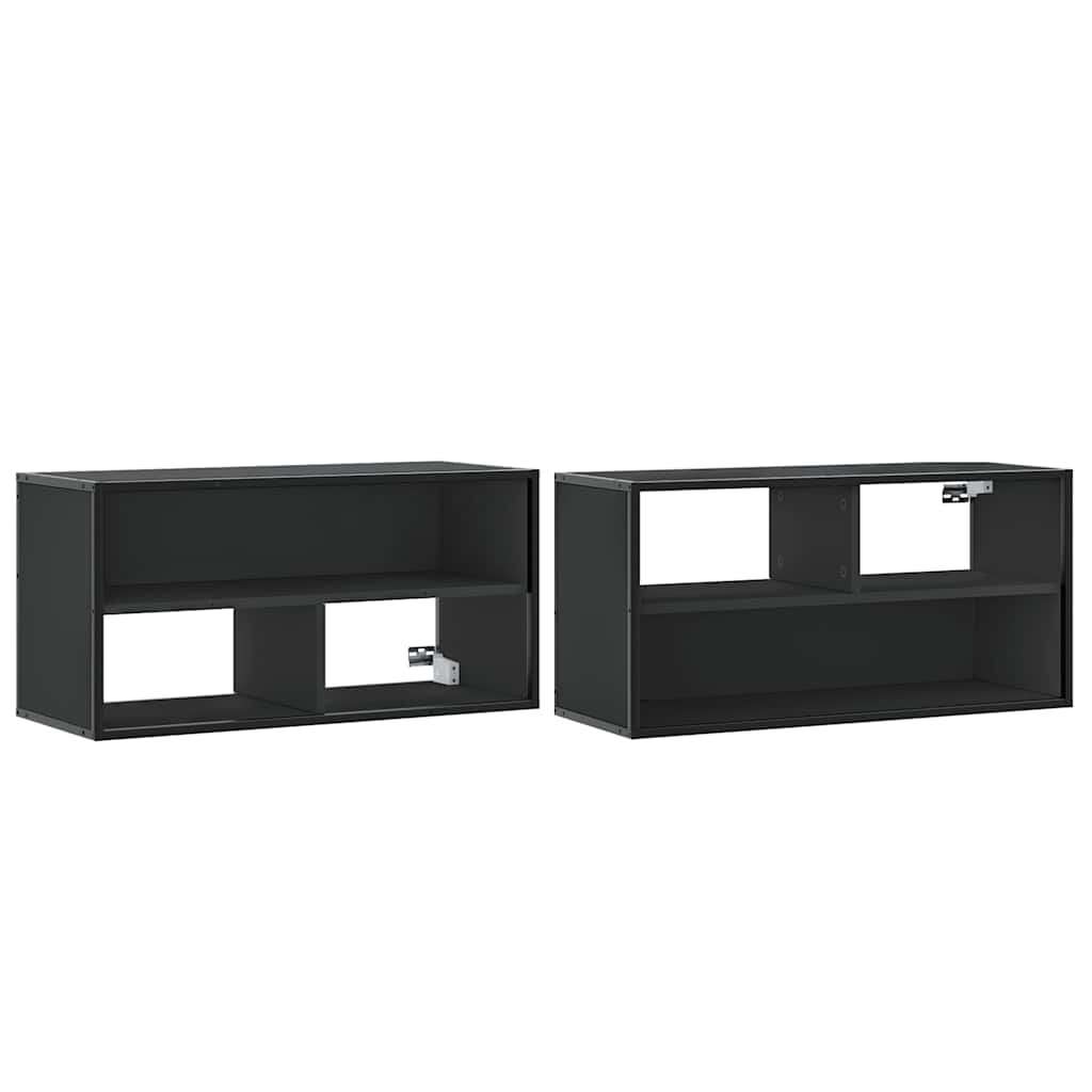 vidaXL TV Cabinet Black 80x31x39.5 cm Engineered Wood and Metal