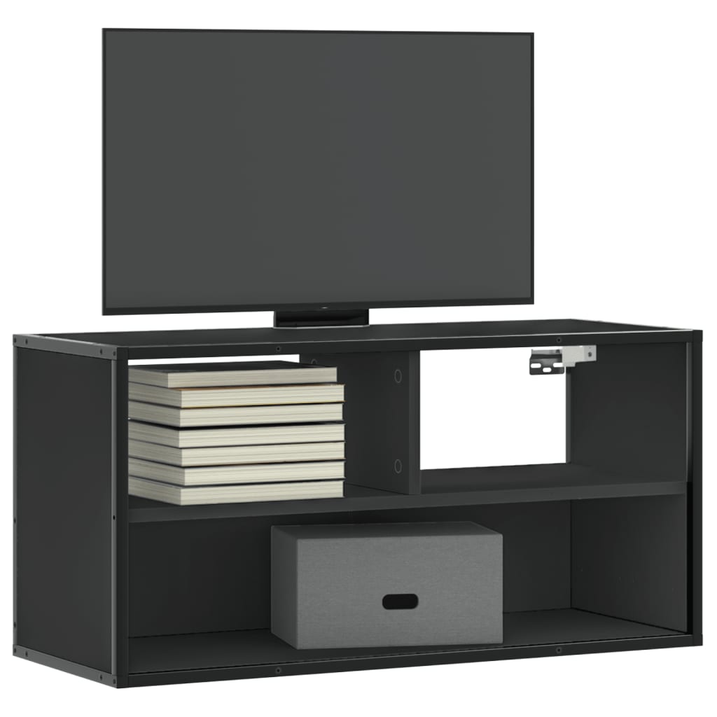 vidaXL TV Cabinet Black 80x31x39.5 cm Engineered Wood and Metal