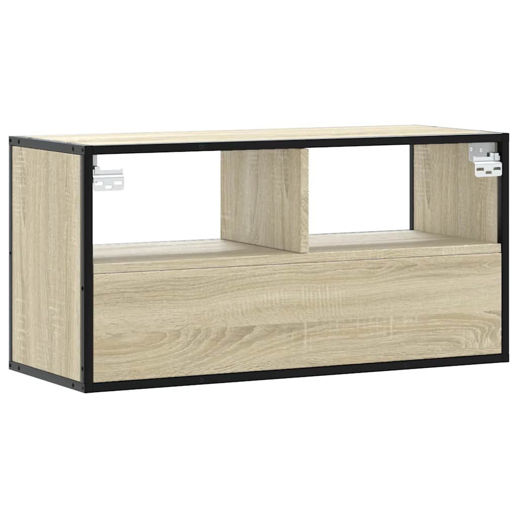 vidaXL TV Cabinet Sonoma Oak 80x31x39,5 cm Engineered Wood and Metal