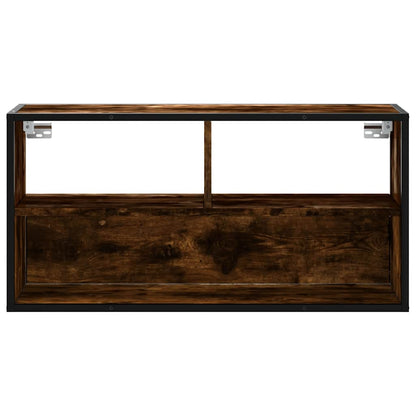 vidaXL TV Cabinet Smoked Oak 80x31x39.5 cm Engineered Wood and Metal