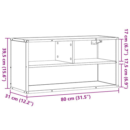 vidaXL TV Cabinet Smoked Oak 80x31x39.5 cm Engineered Wood and Metal