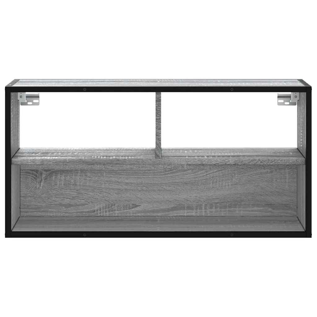 vidaXL TV Cabinet Grey Sonoma 80x31x39.5 cm Engineered Wood and Metal
