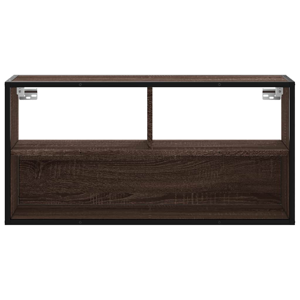 vidaXL TV Cabinet Brown Oak 80x31x39.5 cm Engineered Wood and Metal