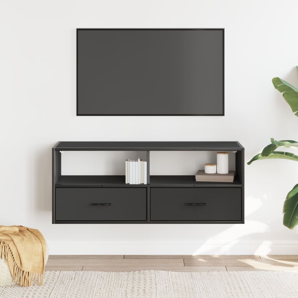 vidaXL TV Cabinet Black 100x31x39.5 cm Engineered Wood and Metal
