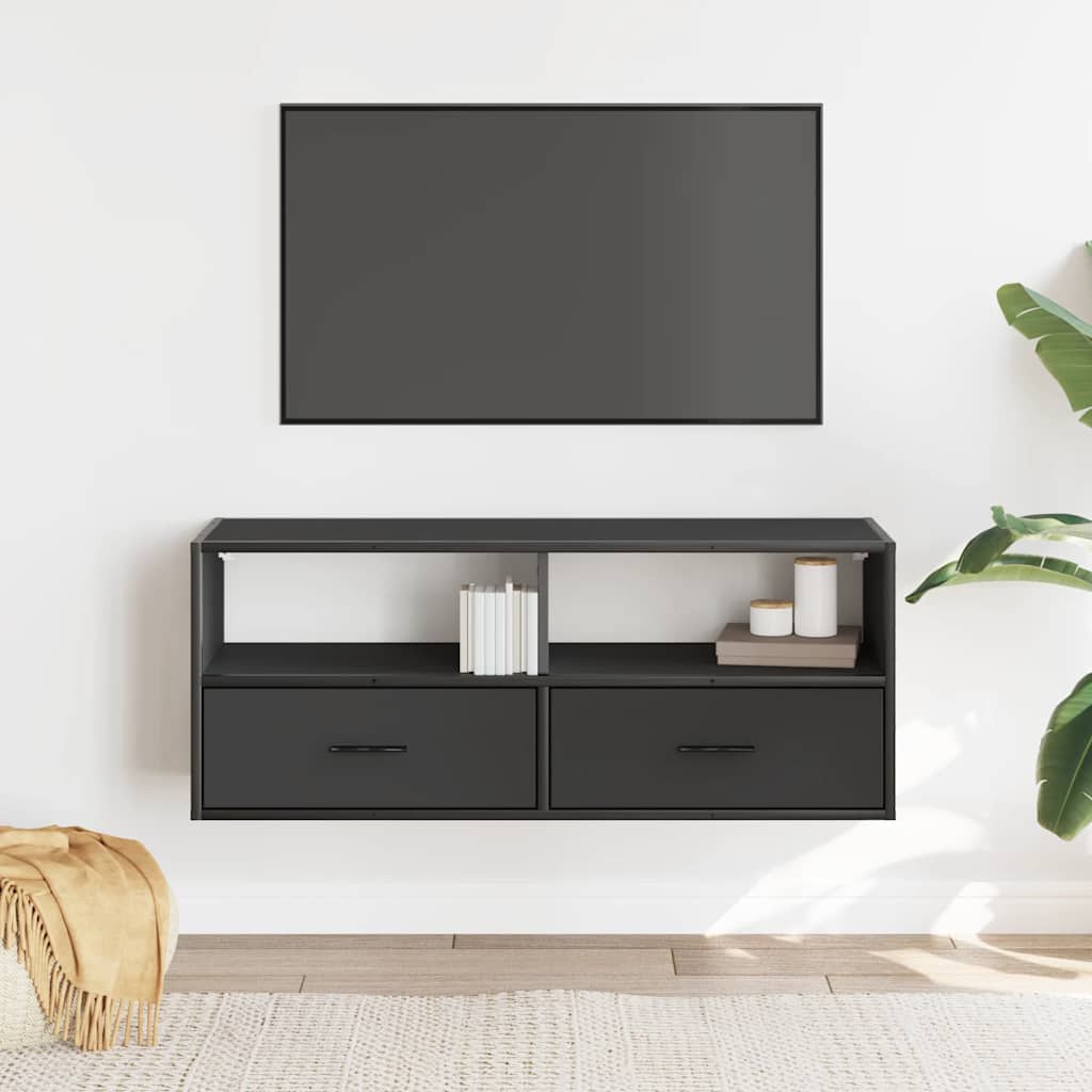 vidaXL TV Cabinet Black 100x31x39,5 cm Engineered Wood and Metal