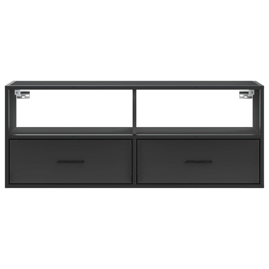 vidaXL TV Cabinet Black 100x31x39.5 cm Engineered Wood and Metal