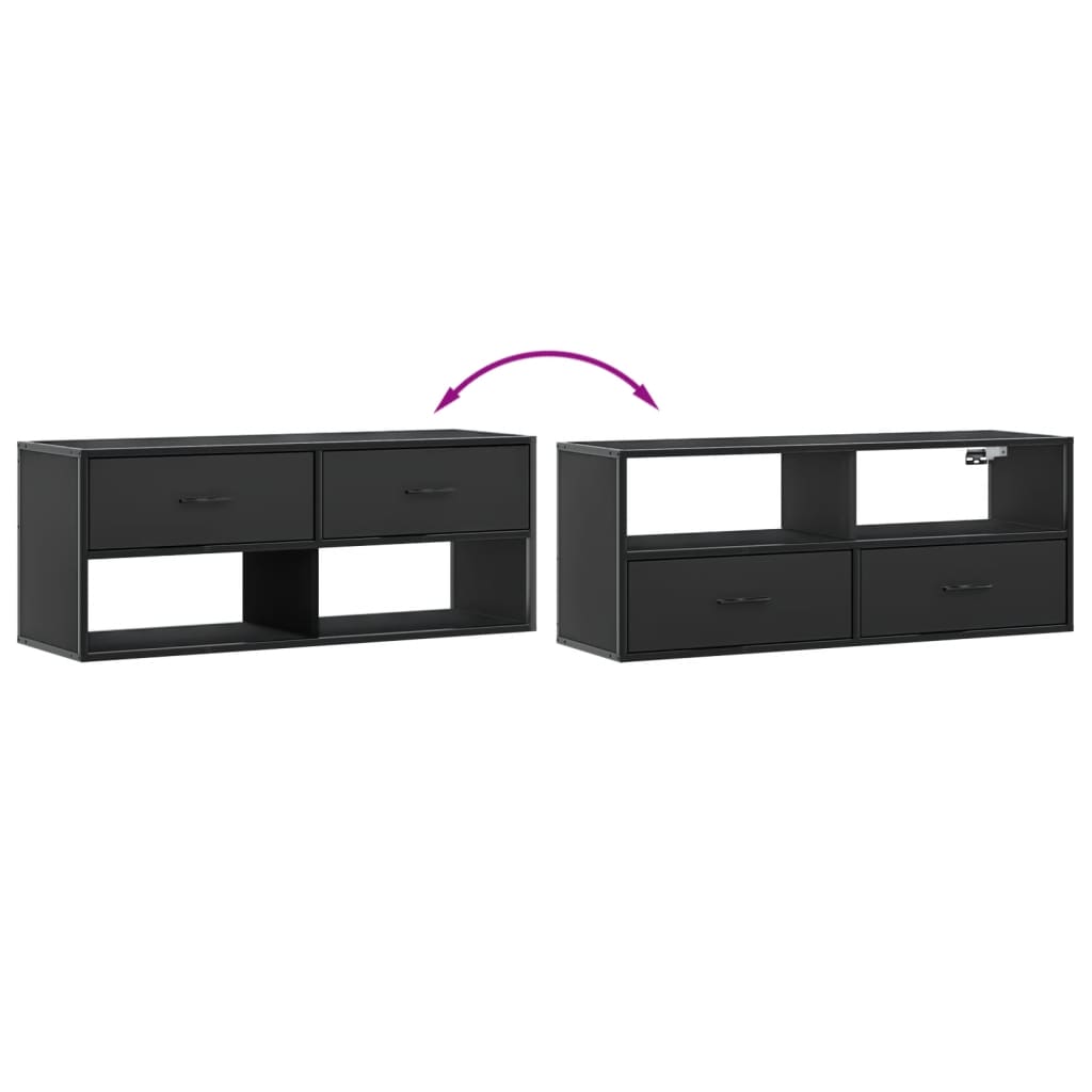 vidaXL TV Cabinet Black 100x31x39.5 cm Engineered Wood and Metal