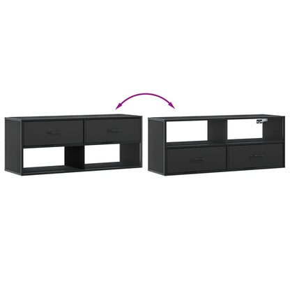 vidaXL TV Cabinet Black 100x31x39.5 cm Engineered Wood and Metal