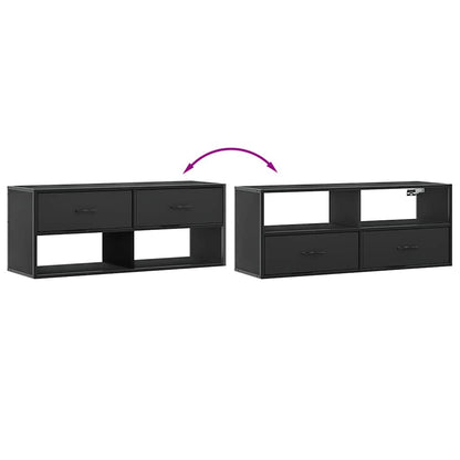 vidaXL TV Cabinet Black 100x31x39,5 cm Engineered Wood and Metal