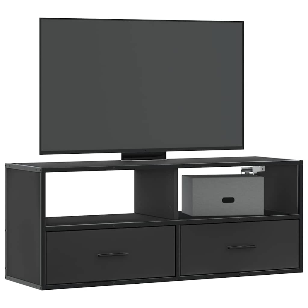 vidaXL TV Cabinet Black 100x31x39,5 cm Engineered Wood and Metal