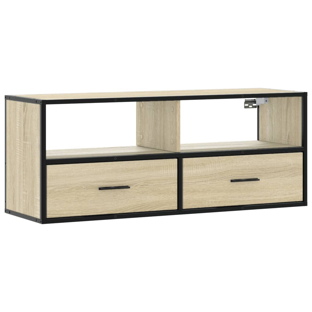 vidaXL TV Cabinet Sonoma Oak 100x31x39,5 cm Engineered Wood and Metal