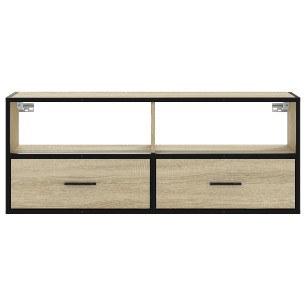 vidaXL TV Cabinet Sonoma Oak 100x31x39.5 cm Engineered Wood and Metal