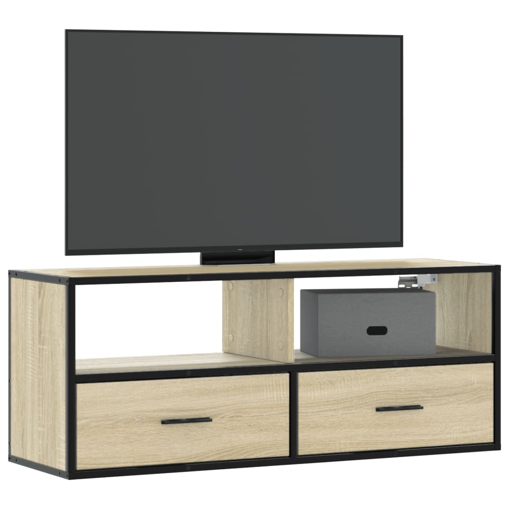 vidaXL TV Cabinet Sonoma Oak 100x31x39,5 cm Engineered Wood and Metal