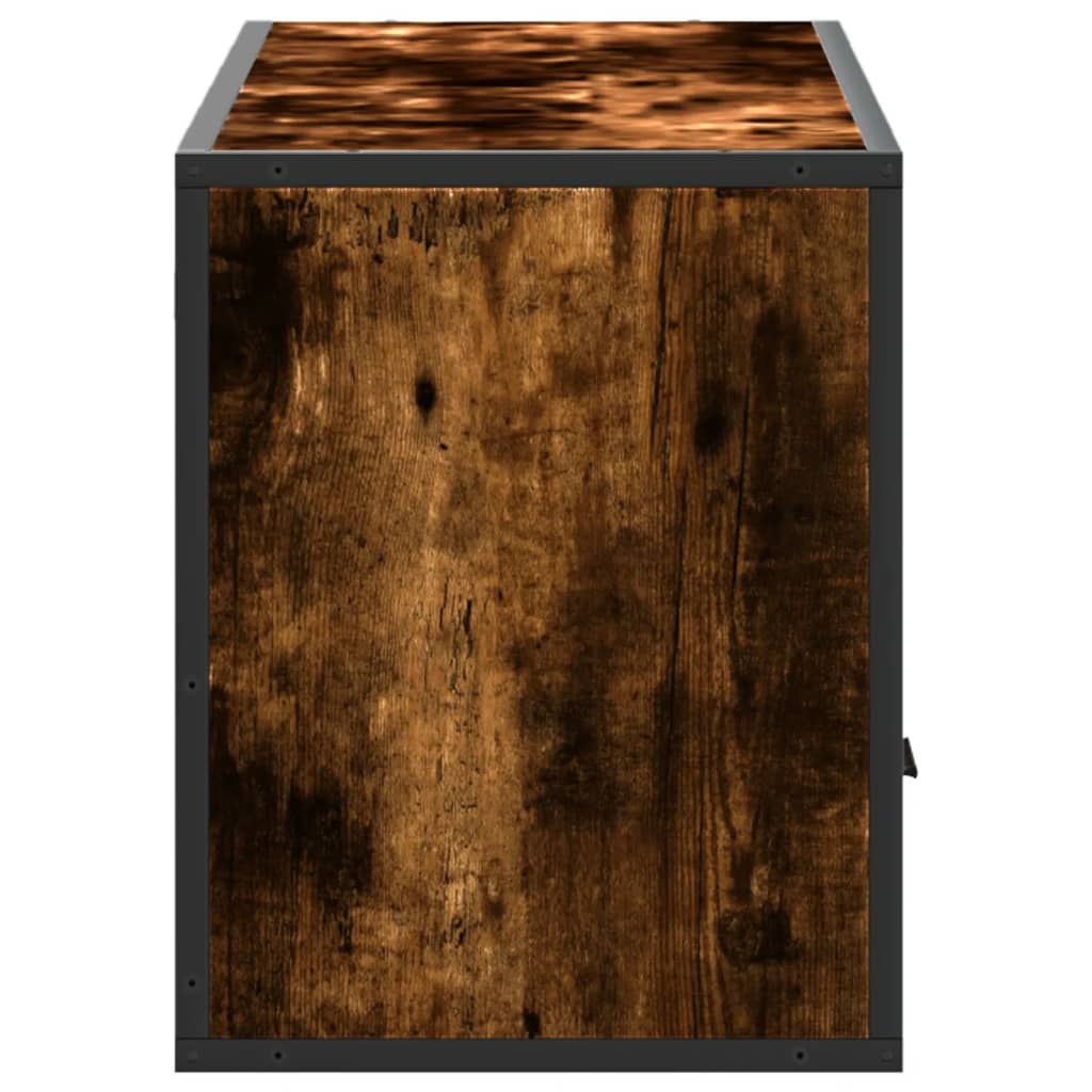 vidaXL TV Cabinet Smoked Oak 100x31x39.5 cm Engineered Wood and Metal