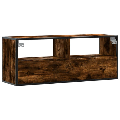 vidaXL TV Cabinet Smoked Oak 100x31x39,5 cm Engineered Wood and Metal