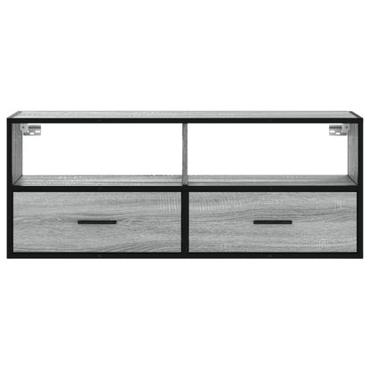 vidaXL TV Cabinet Grey Sonoma 100x31x39.5 cm Engineered Wood and Metal