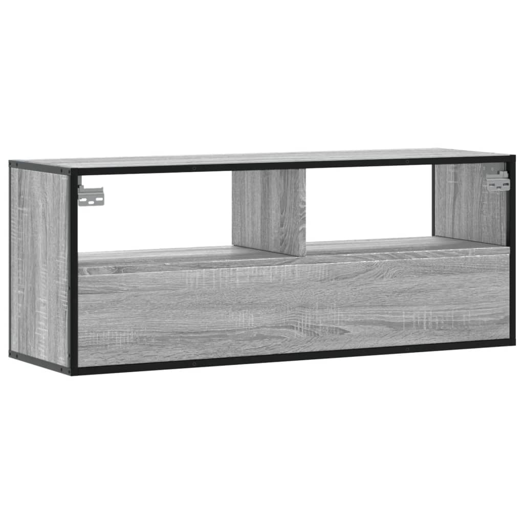 vidaXL TV Cabinet Grey Sonoma 100x31x39,5 cm Engineered Wood and Metal
