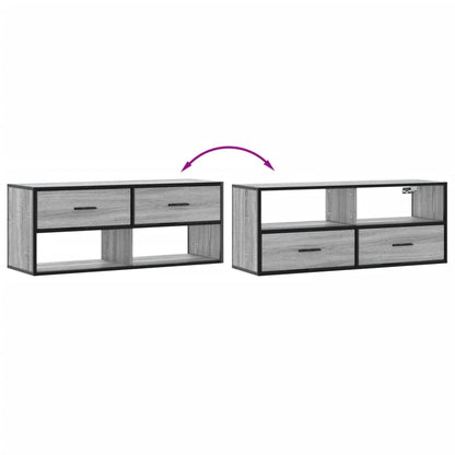 vidaXL TV Cabinet Grey Sonoma 100x31x39.5 cm Engineered Wood and Metal