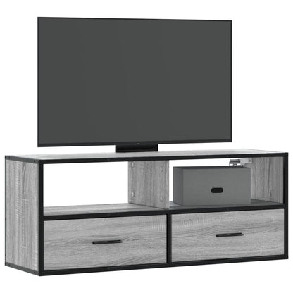 vidaXL TV Cabinet Grey Sonoma 100x31x39.5 cm Engineered Wood and Metal