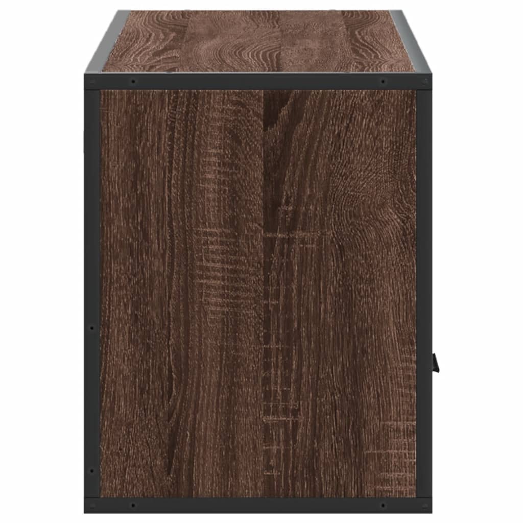 vidaXL TV Cabinet Brown Oak 100x31x39.5 cm Engineered Wood and Metal