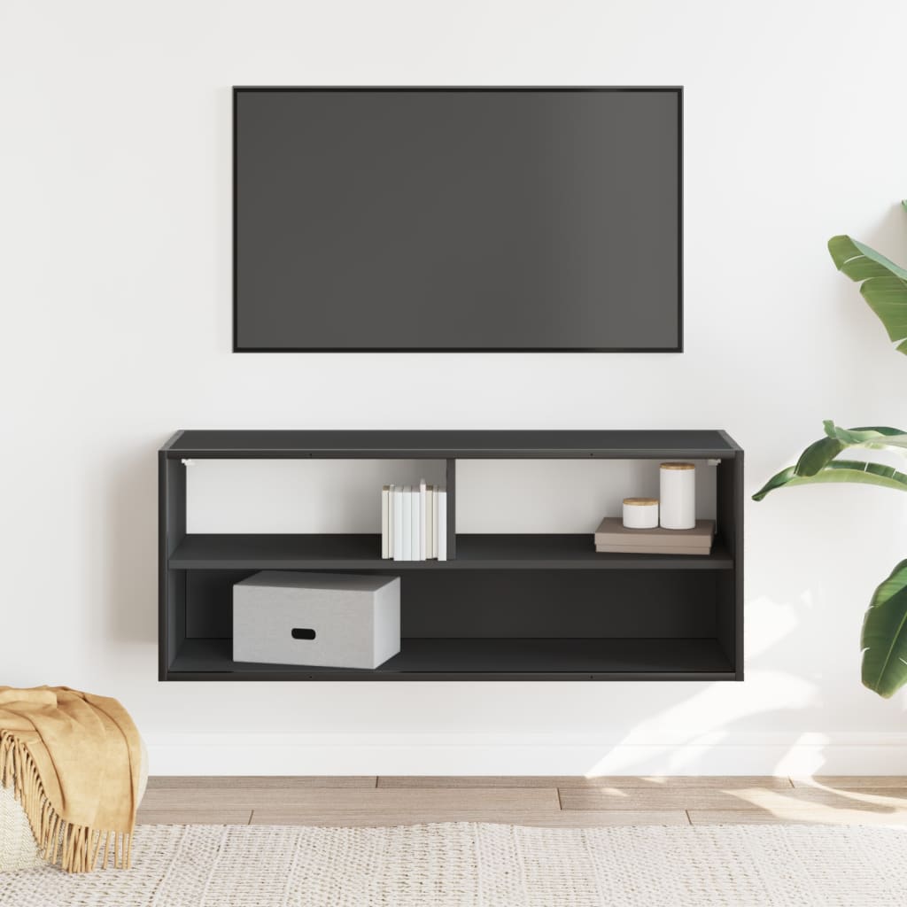 vidaXL TV Cabinet Black 100x31x39.5 cm Engineered Wood and Metal