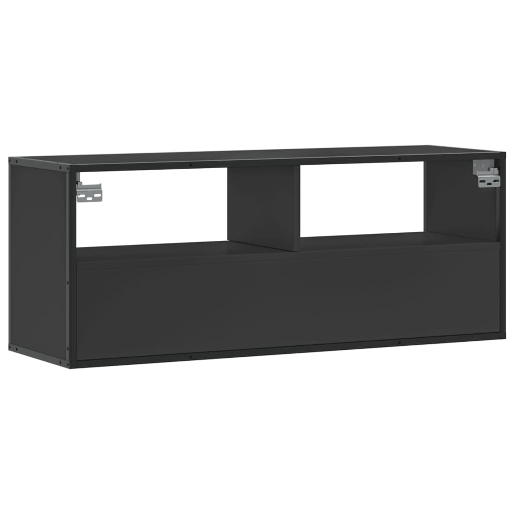 vidaXL TV Cabinet Black 100x31x39.5 cm Engineered Wood and Metal
