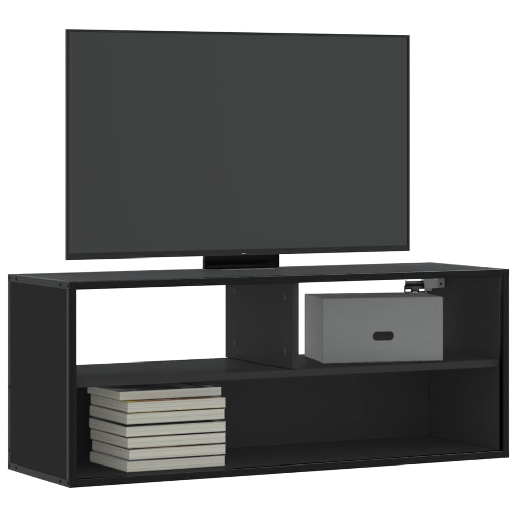 vidaXL TV Cabinet Black 100x31x39.5 cm Engineered Wood and Metal