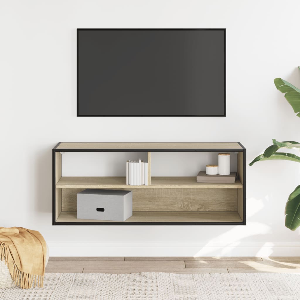 vidaXL TV Cabinet Sonoma Oak 100x31x39,5 cm Engineered Wood and Metal