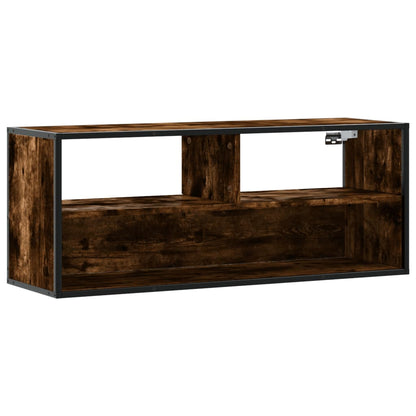 vidaXL TV Cabinet Smoked Oak 100x31x39.5 cm Engineered Wood and Metal
