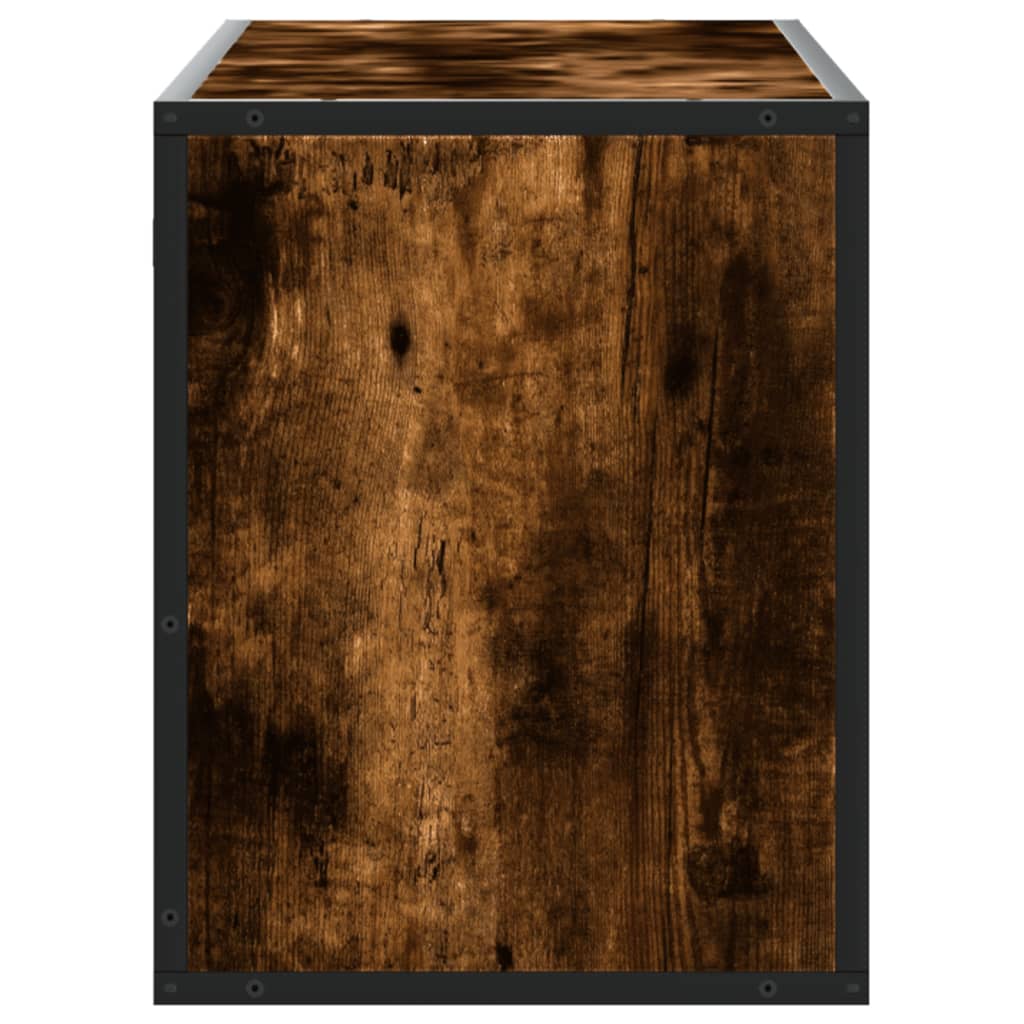 vidaXL TV Cabinet Smoked Oak 100x31x39.5 cm Engineered Wood and Metal