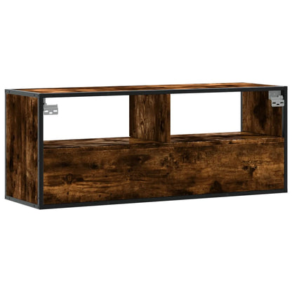 vidaXL TV Cabinet Smoked Oak 100x31x39,5 cm Engineered Wood and Metal