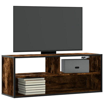 vidaXL TV Cabinet Smoked Oak 100x31x39,5 cm Engineered Wood and Metal