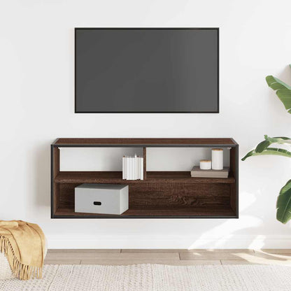 vidaXL TV Cabinet Brown Oak 100x31x39,5 cm Engineered Wood and Metal