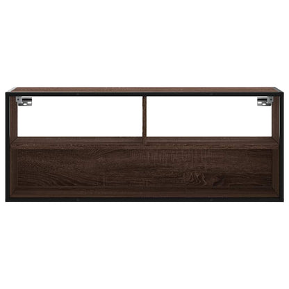 vidaXL TV Cabinet Brown Oak 100x31x39,5 cm Engineered Wood and Metal