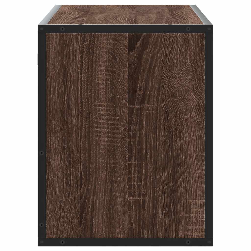 vidaXL TV Cabinet Brown Oak 100x31x39.5 cm Engineered Wood and Metal